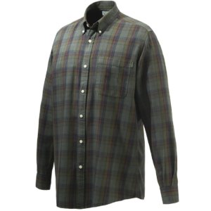 Wood Button Down ing - Green & Red Overd. Moss